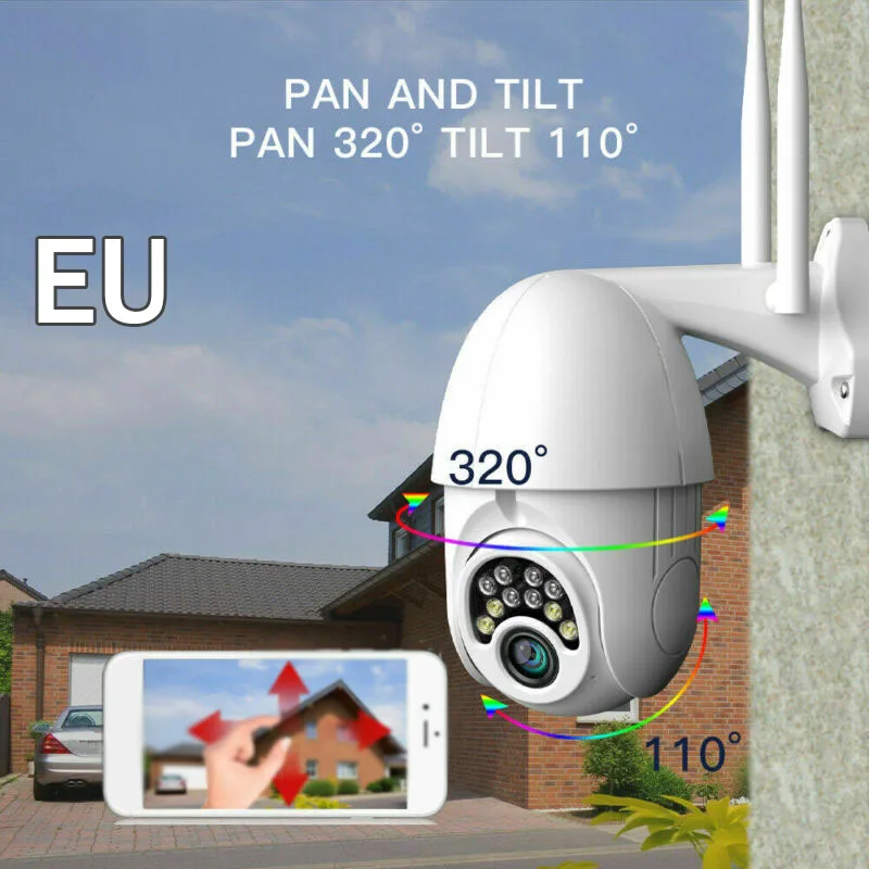 

1* HD CCTV Camera Waterproof Outdoor WIFI Security Wireless IR Cam EU / US Plug