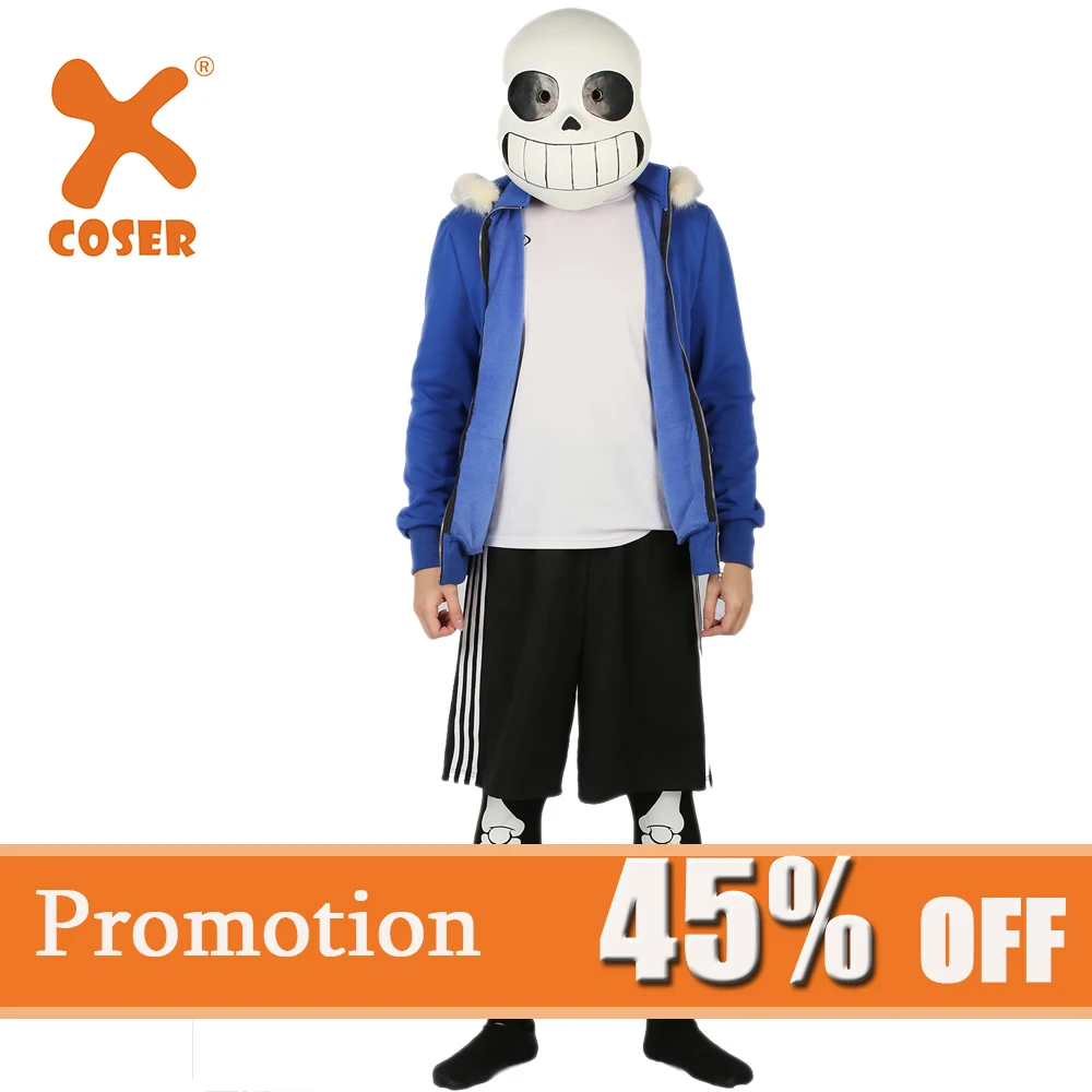 X COSTUME распродажа 45% костюм Undertale Sans полиэстер материал полные наряды игра косплей