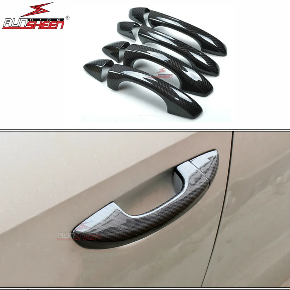 Для Volkswagen POLO UP Beetle Tiguan Sagitar Santana Rapids углеродное волокно Авто дверная ручка наружная отделка Чехлы для автомобиля Стайлинг