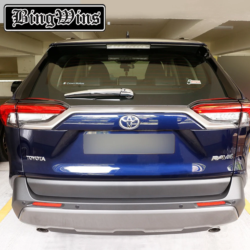 BingWins автомобильный Стайлинг для Toyota RAV4 задний фонарь декоративная рамка из углеродного волокна с узором задний фонарь Накладка полосы