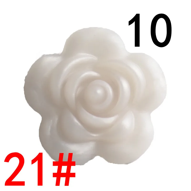 21 Metallic White ATOB 10 шт. Детские Прорезыватели для зубов цветок Детские Силиконовые Прорезыватели Bpa бесплатно Diy Уход за ребенком жевательное ожерелье из бисера кремния BPA бесплатно - Цвет: 21 Metallic White