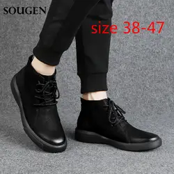 Новая зимняя летняя обувь для мужчин, большие размеры 39-46, непромокаемые мужские ботинки с острым носком, армейские ботильоны из Pu