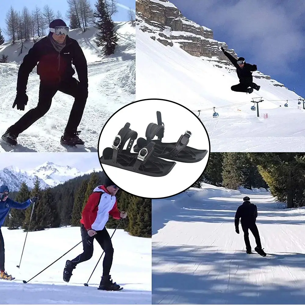 Snowfeet открытый мини лыжные коньки обувь для сноуборда спортивное оборудование черный мода регулируемые крепления портативный мини сноуборд