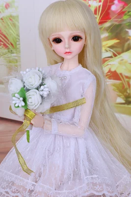 Полный набор высшего качества 1/4 bjd Kid Delf Girl BORY female doll лучшие подарки для девочек игрушечный парик одежда для лица макияж в комплекте Смола recast - Цвет: Full Set 2