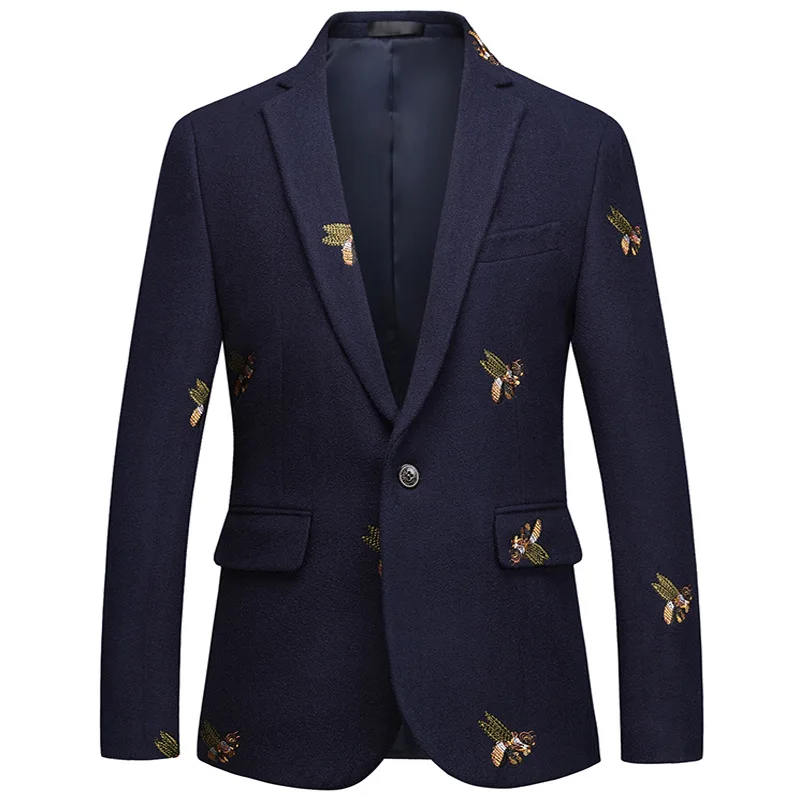 

-Style Western Style Trend New Style Cool Embroidery mao ni liao Leisure Suit Plus-sized Menswear Autumn And Winter Small Suit