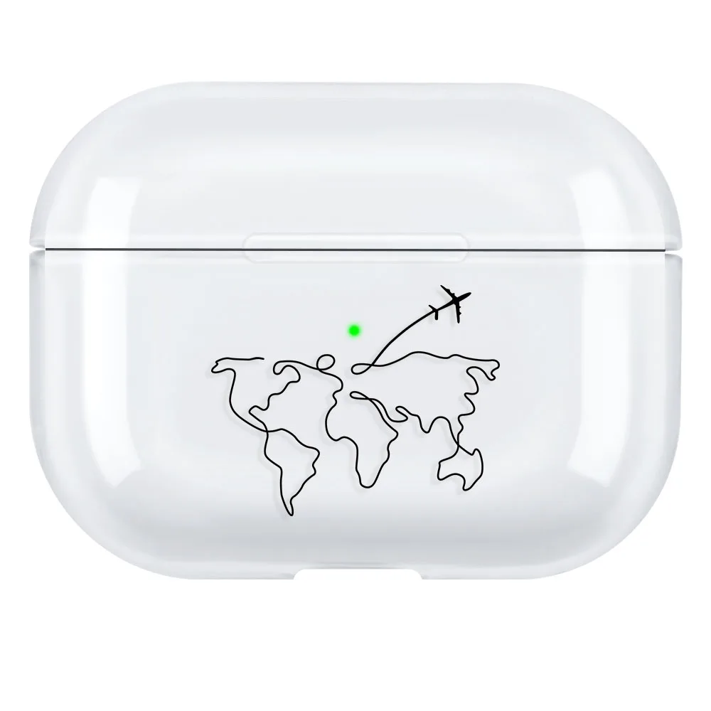 Прозрачный жесткий чехол из поликарбоната для Apple AirPods Pro, чехол, классный милый чехол с рисунком для AirPods Pro Air Pods Pro Funda, простая карта - Цвет: 03