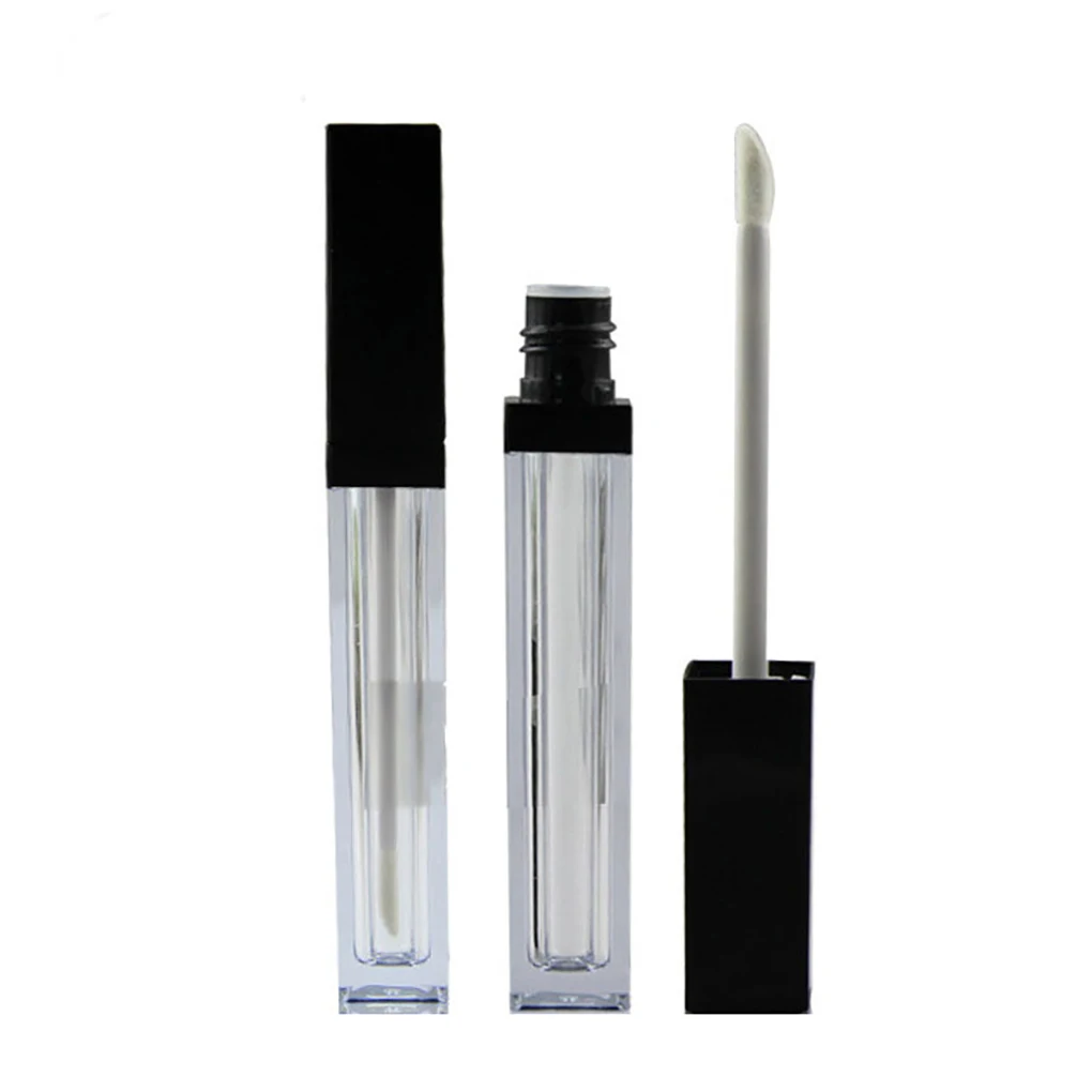 5pcs 5ml Empty Lip Gloss Tube Bottle Liquid Eyeliner Square Container Transparent Refillable Bottles