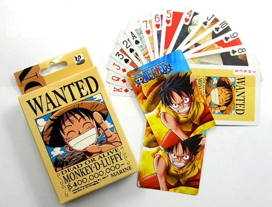 Ensemble de 54 pièce figurines de collection singe D. Luffy Chopper carte de Poker Roronoa Zoro cartes à jouer boîte emballage enfants cadeau jouets