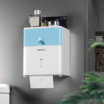Blue Держатель для зубной пасты и для зубной щетки дистрибьютор держатели туалетной бумаги коробка для салфеток туалетная щетка настенная для ванной комнаты Набор аксессуаров - Цвет: Blue