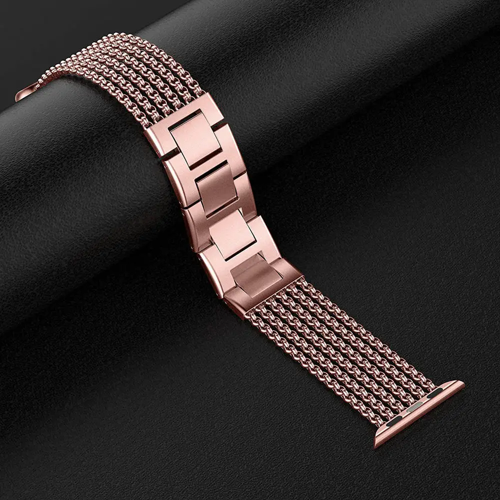 PGold Wearlizer ремешок для спортивных часов для Apple Watch 5 ремешок из нержавеющей стали сменный ремешок для наручных часов ремешок для iwatch Группа 42 мм серия 4 3 2 1 - Цвет ремешка: PGold