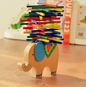 

Kids Educational Toys elephant Wooden Balance Game Montessori Blocks Toys Gift Educational jigsaw puzzle juguetes brinquedos