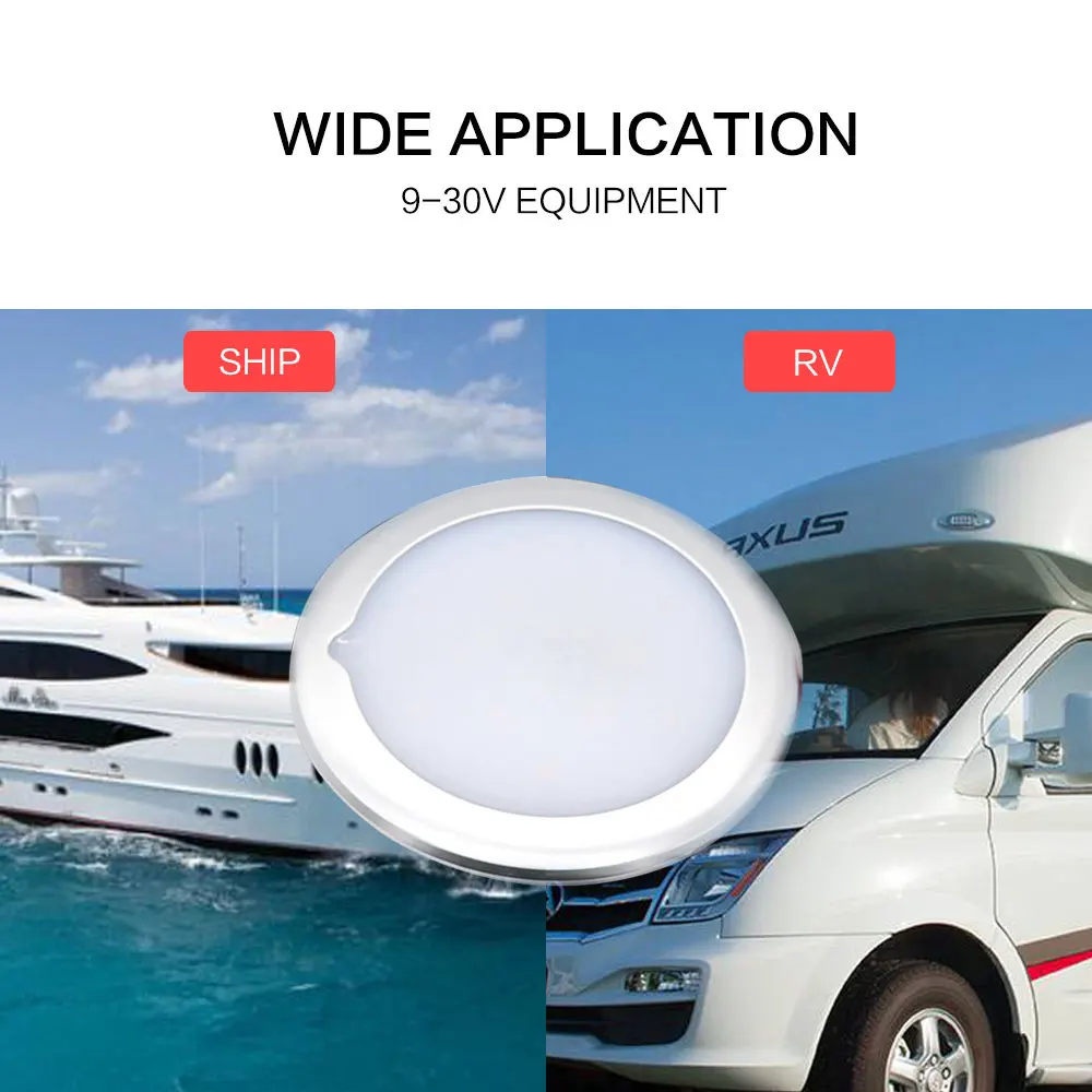 Iztoss 9-30V RV светодиодный потолочный светильник с регулируемой яркостью и сенсорной кнопкой