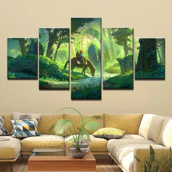 

Wall Art Pictures Home Decor 5 Pieces Legend Of Zelda Canvas Painting Living Room HD Printed video Game Poster CU-1344A