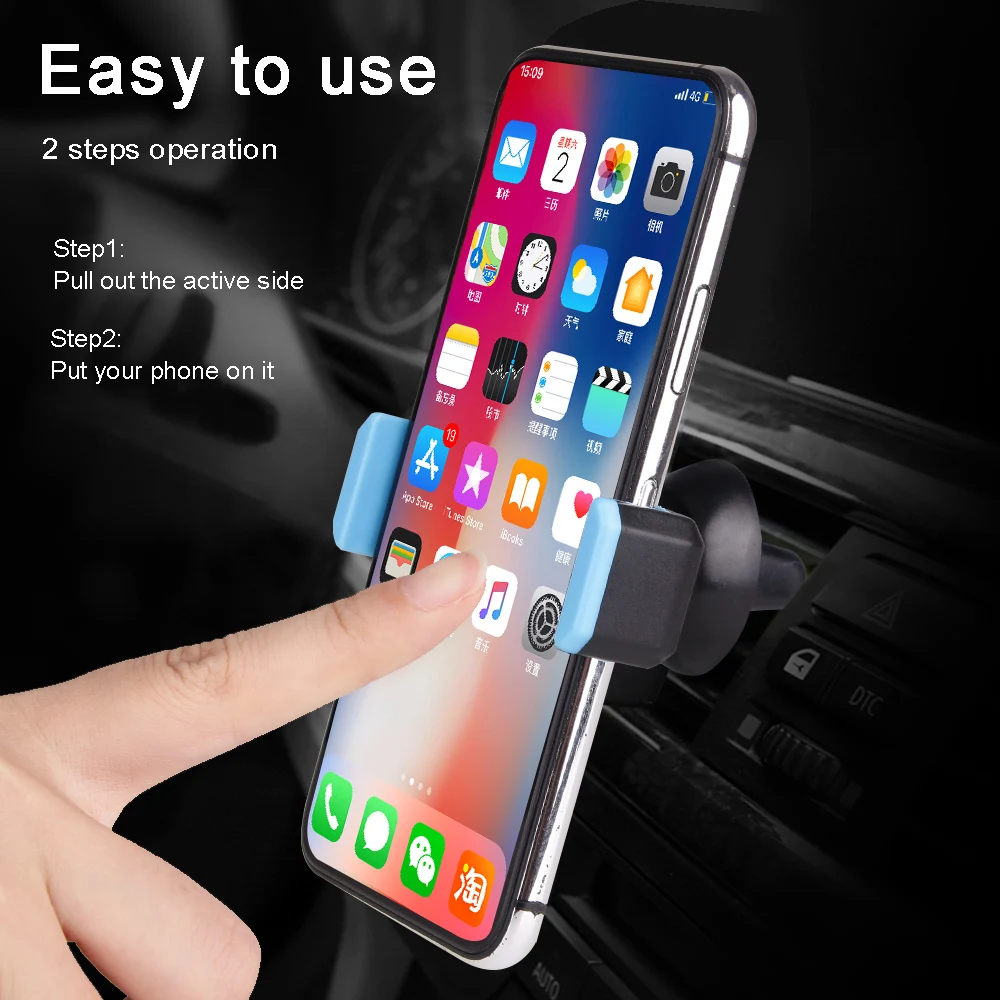 Универсальный автомобильный держатель для телефона Rovtop, 360 градусов, держатель для мобильного телефона на вентиляционное отверстие, автомобильный держатель, подставка для телефона для IPhone X XS Max 8 6 samsung