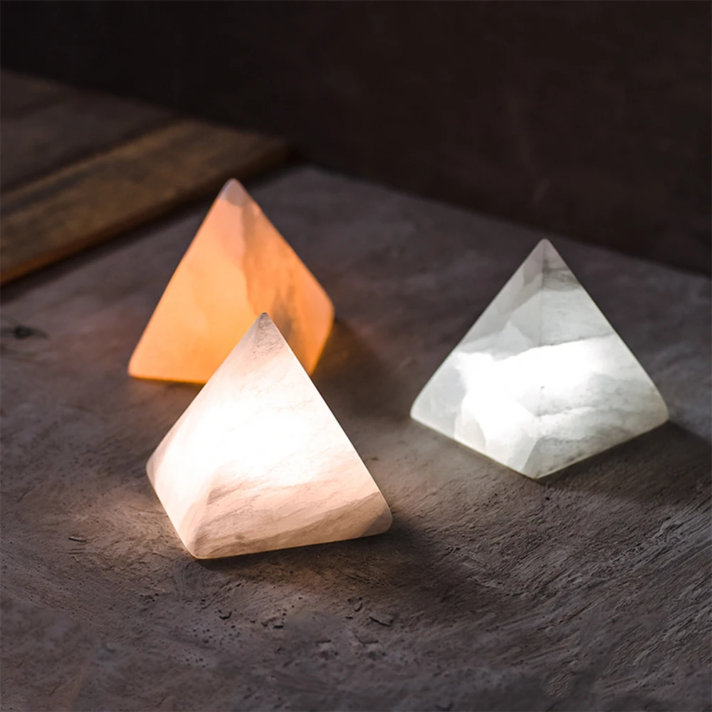

Modern LED Night Light Pyramid Ore Charge Induction Touch Sensor Lamps Bedside Children Gift Bedroom Living Room Lighting