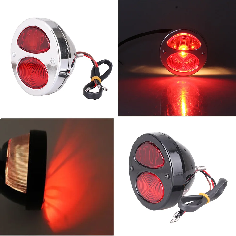Fanale Posteriore Per Moto Stop Freno Fanale Posteriore Con Lente Rossa Per Harley Davidson Softail Sportster Chopper Cafe Atv Bikes