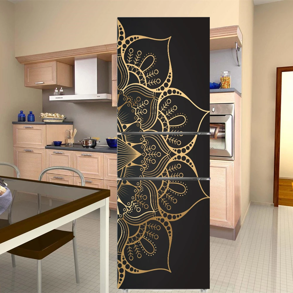 DecorWear - Fridge Wallpaper Single Door Or Double Door Stickers Big Size  Sticker (60x160)Cm Fridge Wallpaper