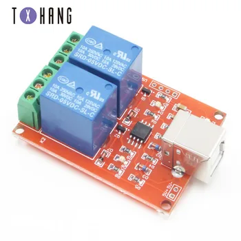 

5V 2 Channel USB Relay Control Switch Programmable Computer Electronics Tantalum Capacitor for Smart Home PC diy electronics