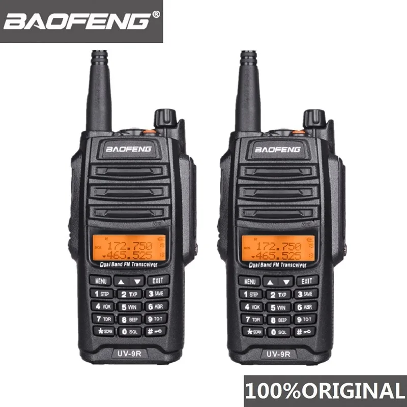 2 шт. 100% Оригинал Baofeng IP67 UV 9R Walkie Talkie Водонепроницаемый 10 км Dual Band UV9R двухстороннее
