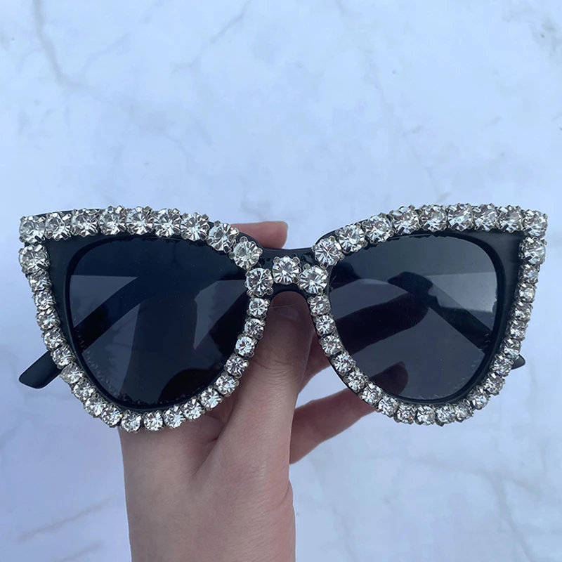 

DOISYER 2021 leophard diamond studded fashion all-match sun glasses cool crystal handmade sunglasses