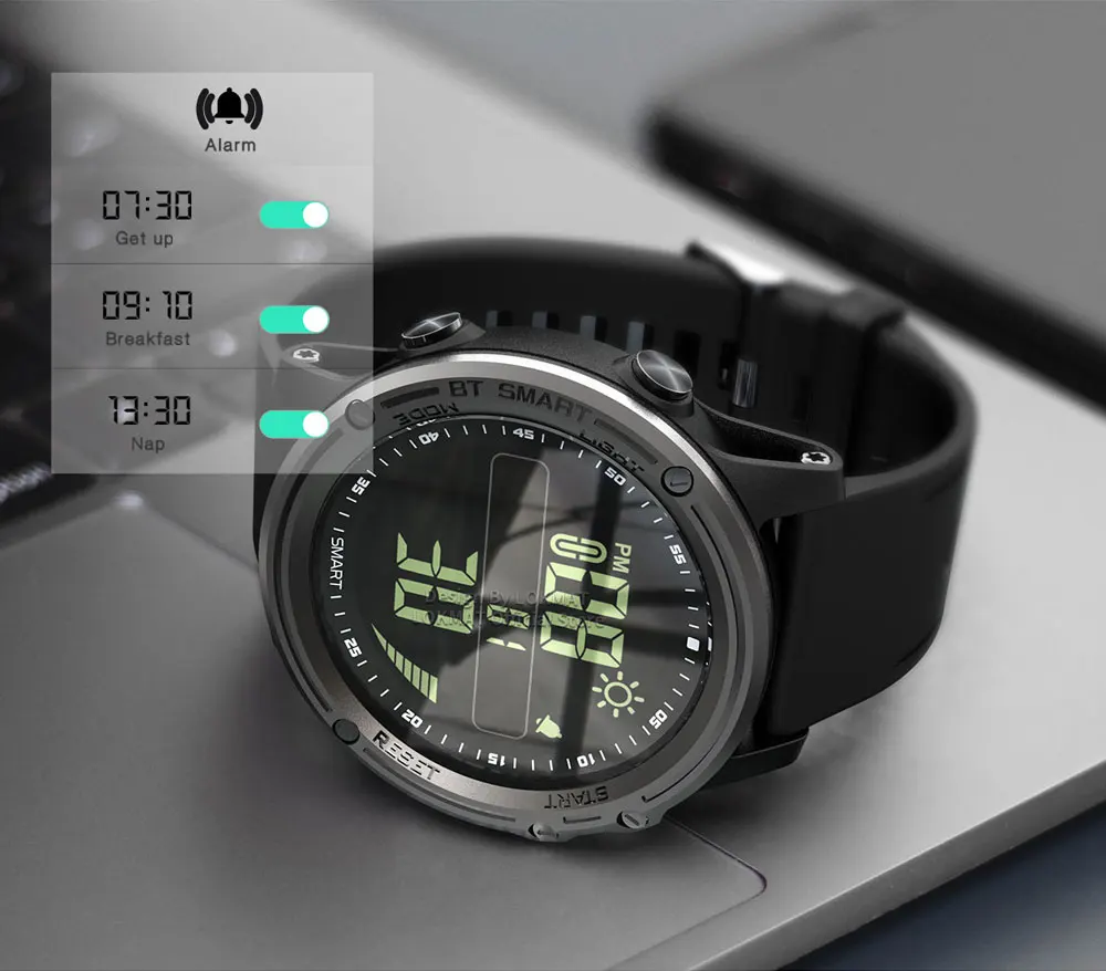 LOKMAT MK07 Bluetooth Смарт часы с 1,25 дюймов FSTN экран Водонепроницаемый фитнес трекер активности Удаленная камера для Android iOS
