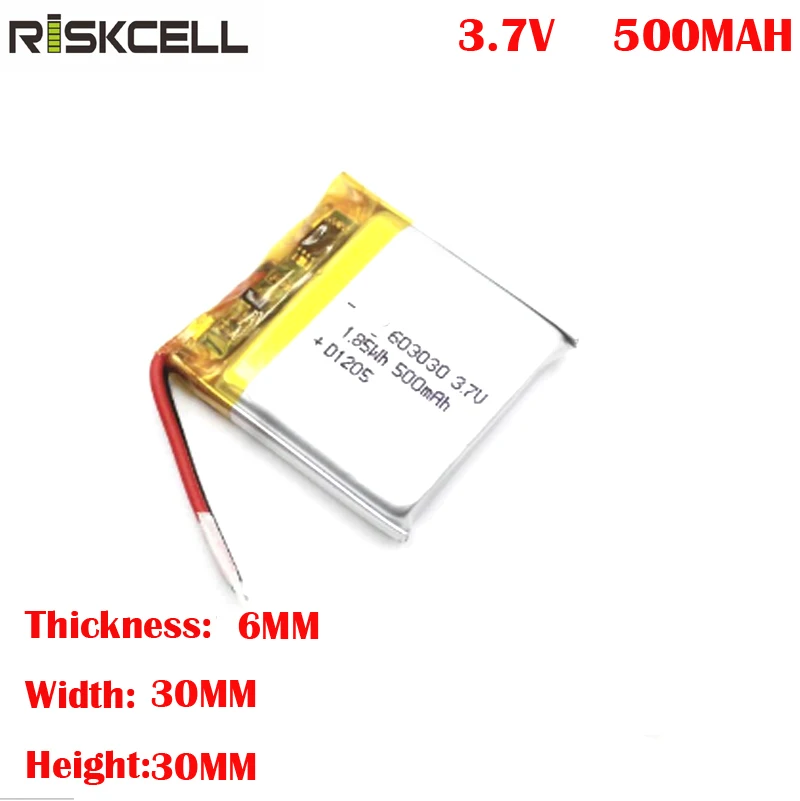 UN38.3, MSDS, IEC62133 3,7 603030 500mAh литий-полимерный аккумулятор для Носимых устройств