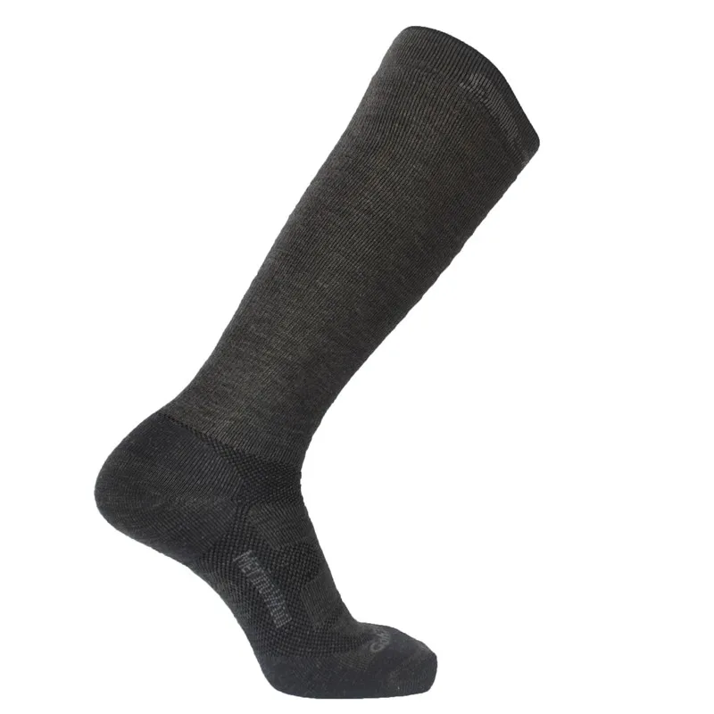 1 пара темных махровых плотных лыжных носков из мериносовой шерсти - Цвет: Темно-серый