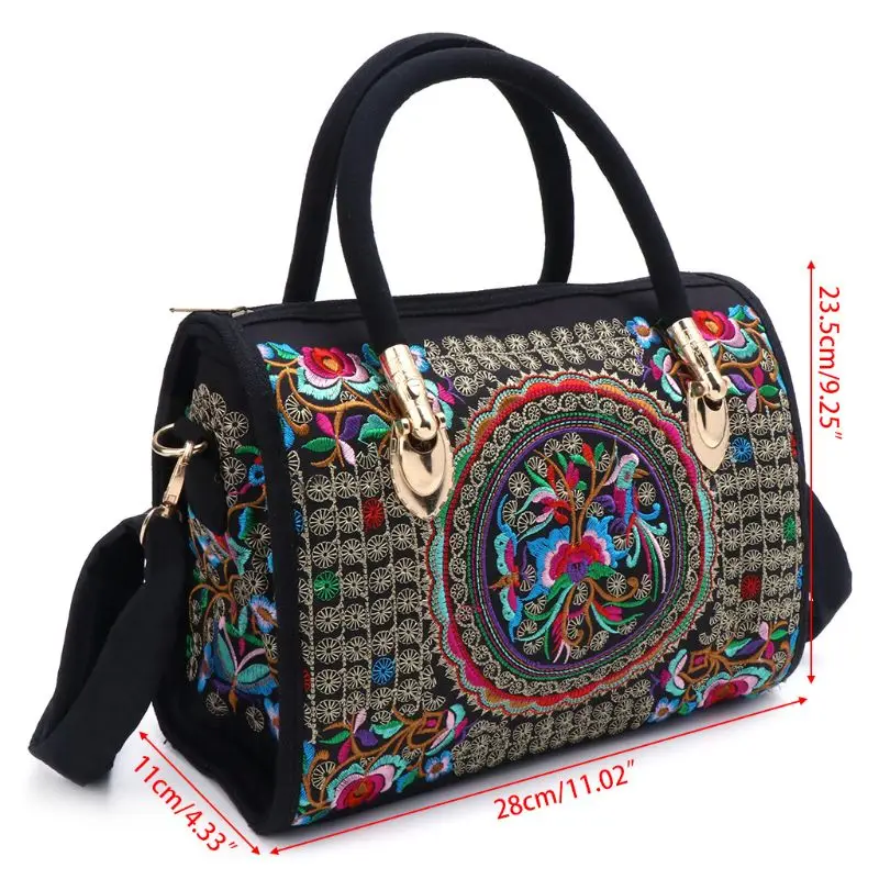 Новое поступление, женская сумка с цветочной вышивкой в этническом стиле, Холщовая Сумка На Молнии для покупок