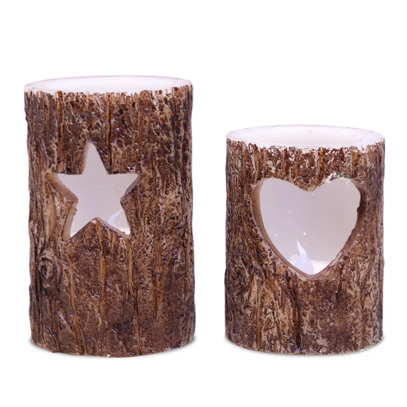 

Christmas Party Candle Light Star Heart Hollow Design Electronic Candle Cup Mall Bar Christmas Decoration Table Furniture Craft
