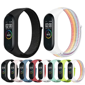 

Colorful Nylon Strap for Xiaomi Mi Band 4 3 Accessories Bracelet Wristband Bracelet for Miband 3 4 Replacement Breathable Strap