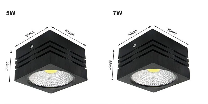 Dvolador поверхностного монтажа светодиодный светильник затемнения 5 Вт 7 Вт Светодиодный прожектор Светодиодная лампа потолка пятно света