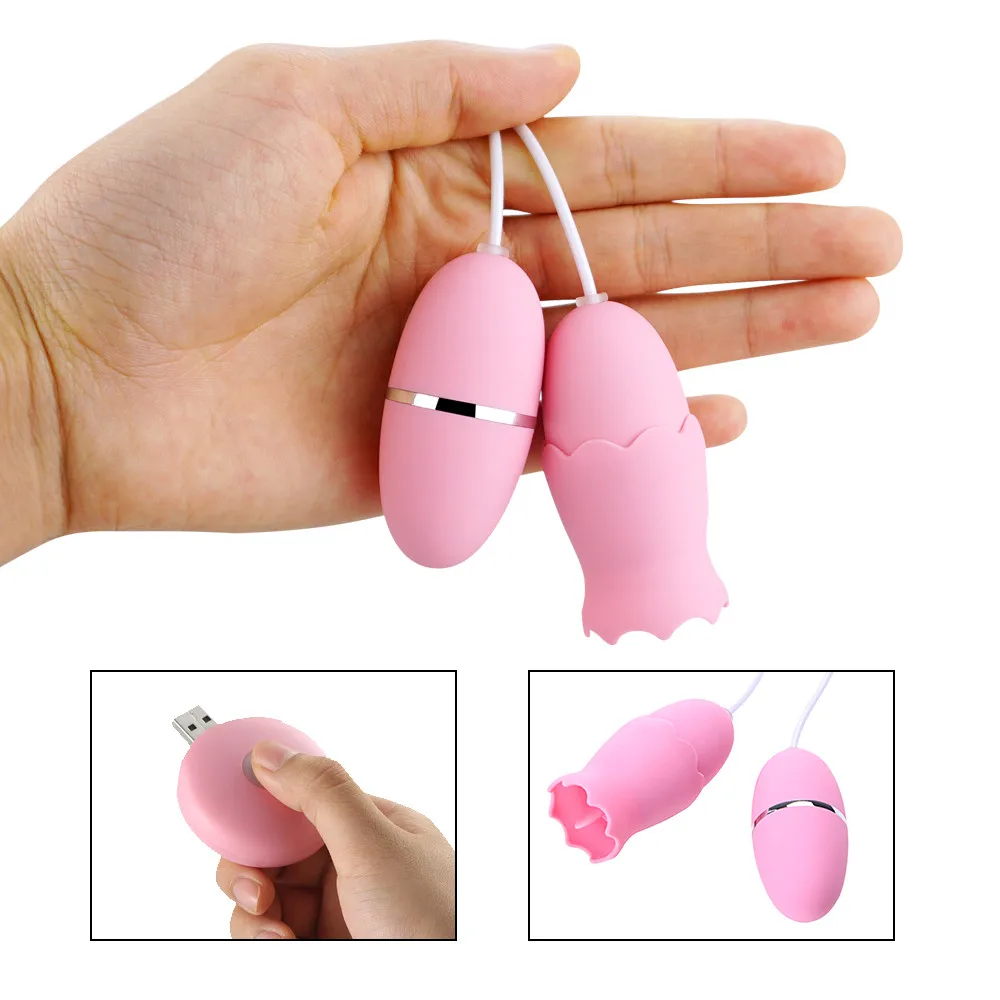 Lip Licking Vibration and Vibrator Egg 10 Frequency Strong Stimulation USB Rechargeable Clitoral Sucking Wand Sex Toy for Women (8)
