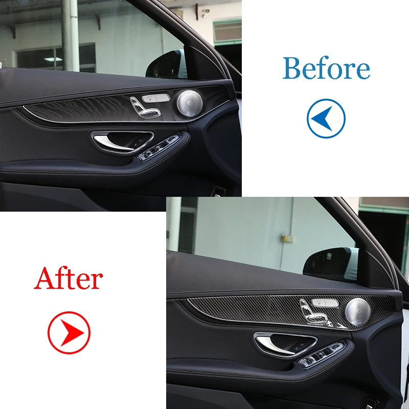 Weichen Carbon Für Mercedes Benz C Klasse W205 GLC Klasse 2014-2020 Innen  Tür Dekoration Panel Abdeckung Trim auto Zubehör