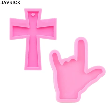 

Cross Finger Crystal Epoxy Resin Molds Keychain Pendant Casting Silicone Mould DIY Crafts Decor Keyring Jewelry Making Tools