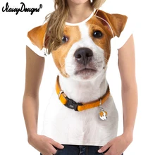 Женская футболка Топ Джек Рассел Женские топы с круглым вырезом летняя дышащая одежда Прямая