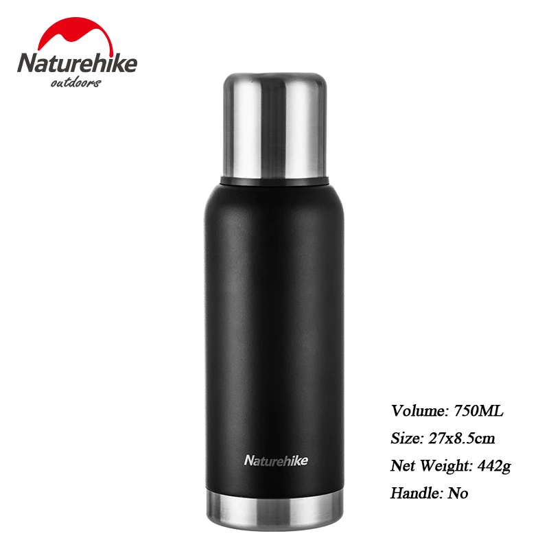 Naturehike Открытый чайник с термоизоляцией 24 часа сохранение тепла 2200 мл большой емкости 304 чайник из нержавеющей стали - Color: 750ML