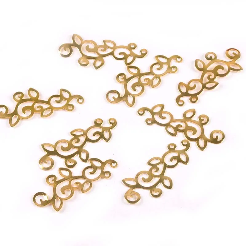 Metal Crafts Connectors Flower Filigree Wraps DIY Scrapbook Jewelry Making Home Decor 30pcs