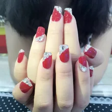 350-Красный бриллиант износ Маникюр готовой продукции xin niang kuan кончик ногтя Поддельные ногти патч Маникюр