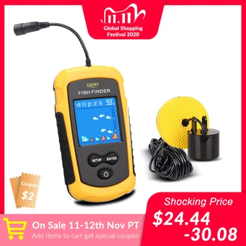 MEGA DEAL ❤️ LUCKY Handheld Fish Finder Portable Fishing Kayak Fishfinder Fish Depth Finder Fishing Gear with Sonar Transducer and DisplayPor - discount item 38% OFF Sports & Entertainment