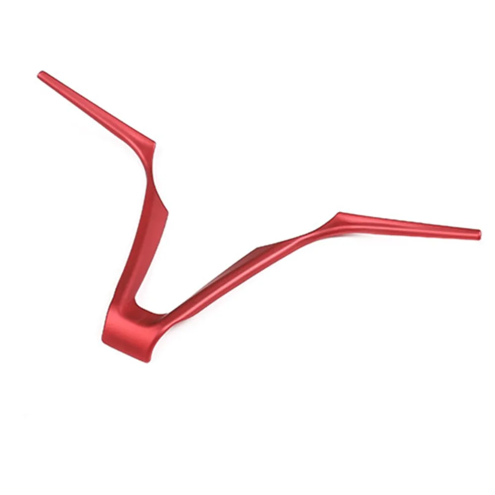 Red Carbon Fiber Style ABS Car Steering Wheel V Shape Decoration Frame Trim For Alfa Romeo Stelvio Giulia