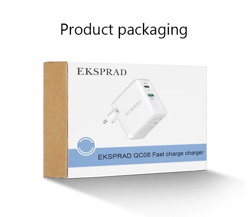 USB C настенное зарядное устройство, EKSPRAD 36 Вт 2 порта type C зарядное устройство с мощностью 18 Вт с складной вилкой для быстрой зарядки iPhone 11 Pro