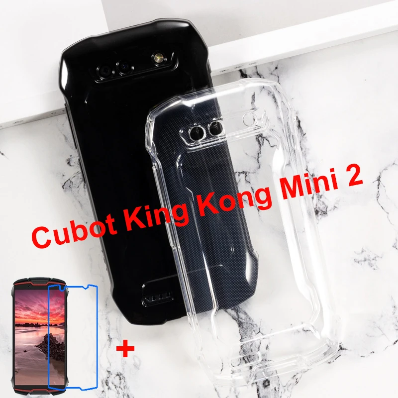 큐봇 킹콩 미니 투명 휴대폰 케이스, 4G 블랙 TPU 케이스, 뒷면 커버, 큐봇 킹콩 미니 2 펠리큘라용 보호 유리