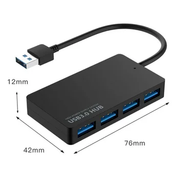 

1pc Desktop PC Computer Laptop Adapter Connector Black 4 Port USB Hub 3.0 Parts