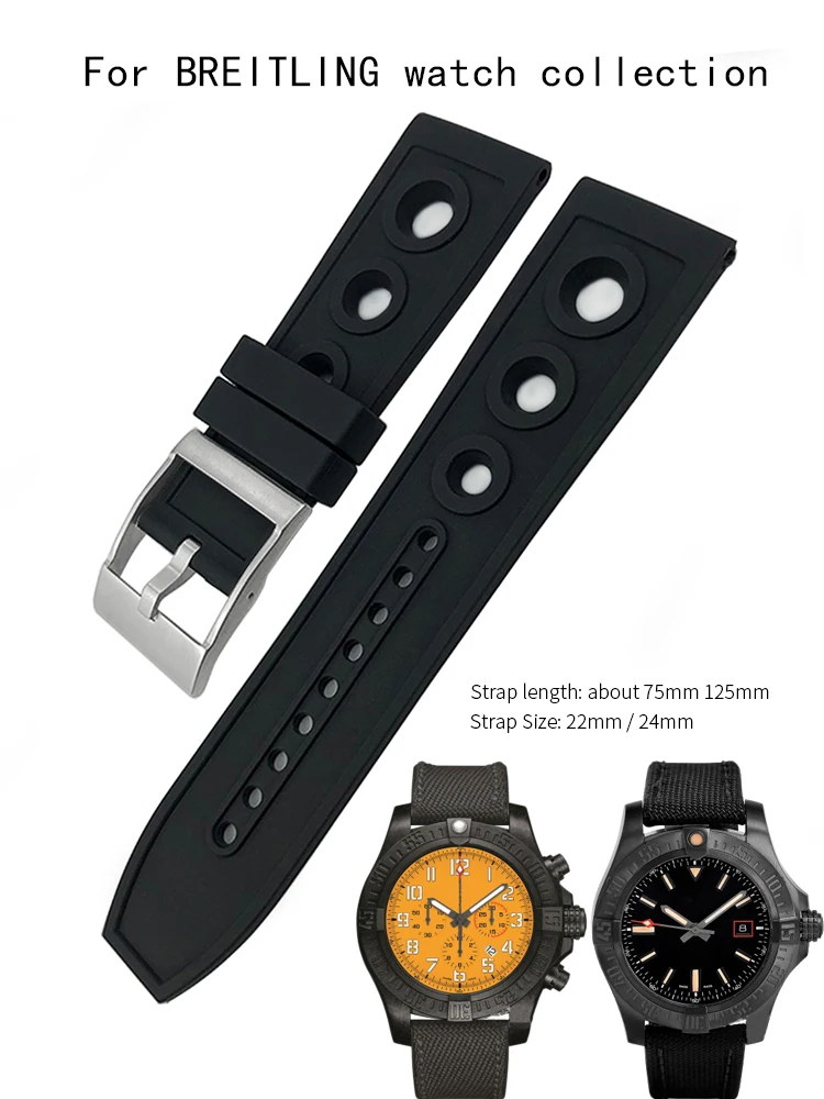22 millimetri 24 millimetri Natura Morbida Orologio di Gomma Cinturino Nero  Blu Rosso Giallo Cinturino per Breitling AVENGER NAVITIMER Braccialetto per  Gli Uomini|Watchbands| - AliExpress