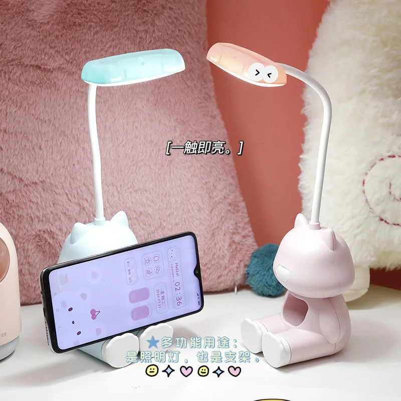 

Creative table lamp cute girl heart mini table lamp led rechargeable student dormitory bedroom bedside eye protection nightlight