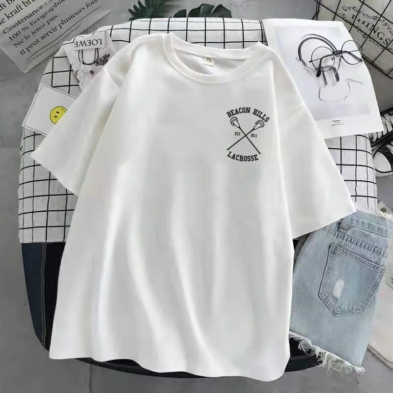 Trendy Style Teen Wolf Print O-Neck T-shirt Women Summer BEACON HILLS LACROSSE Tshirts Harajuku Casual Streewear tshirt Girl Tee 3