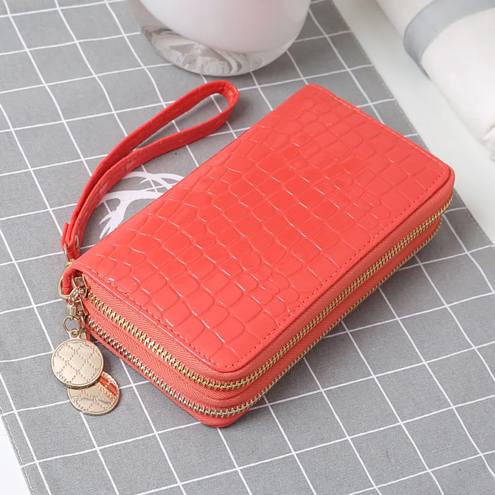 

Long Section Stone Grain Solid Wallet Vintage Synthetic PU Double-layer Zipper Large Capacity Gift Fashion Exquisite Waterproof