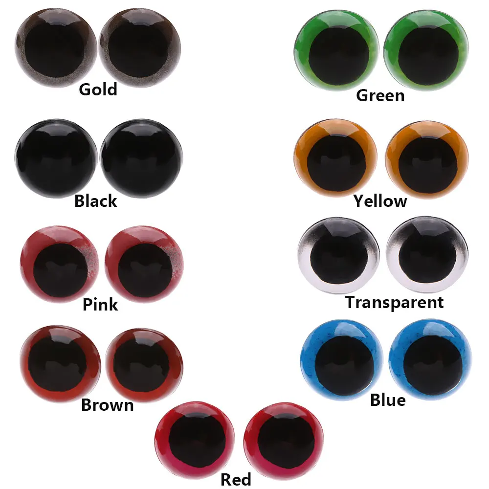 Doll Eyes 20pcs 8/10/12/14mm Dolls Puppet Safety Eyes Toys eye Mix Color Crafts Animal Teddy Bear Stuffed Toys with Washer Accessories
