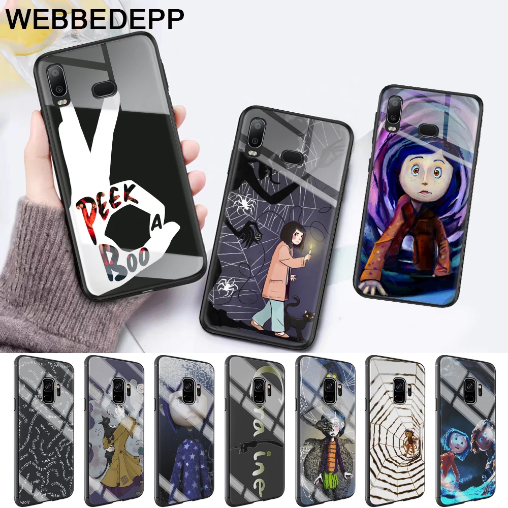 

Coraline movie Pattern Glass Case for Samsung S7 Edge S8 S9 S10 Plus A10 A20 A30 A40 A50 A60 A70 Note 8 9 10