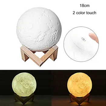 

moon lamp 3D print night light Rechargeable 3 Color Tap Control lamp lights 16 Colors Change Remote LED moon light gift